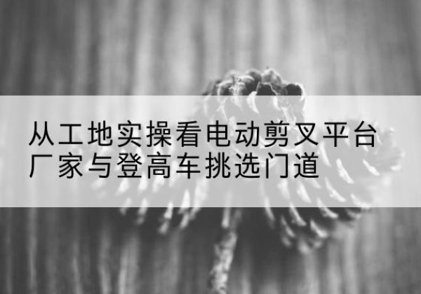 茂南电动剪叉升降平台厂家-从工地实操看电动剪叉平台厂家与登高车挑选门道
